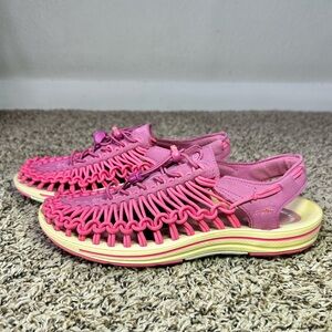 Keen Uneek Paracord Braided PINK Woven Hiking Beach River Women Sandals Size 9